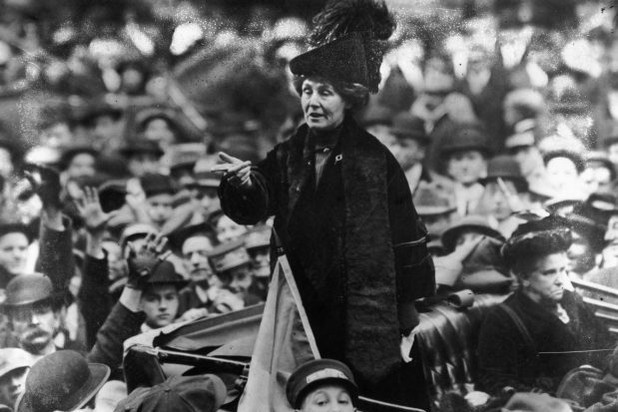 Emmeline Pankhurst. (Photo by Topical Press Agency/Getty Images)