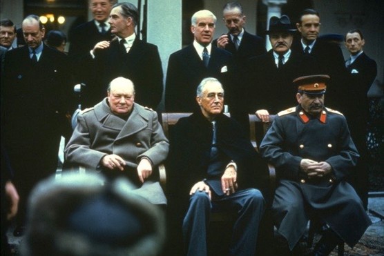 Second World War allies Churchill, Roosevelt and Stalin (left to right) at the Yalta Conference in February 1945. East and west would soon become bitter rivals, however