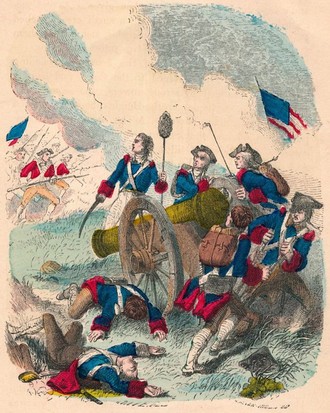 A battle taking palce during the early stages of the American Revolutionary War.